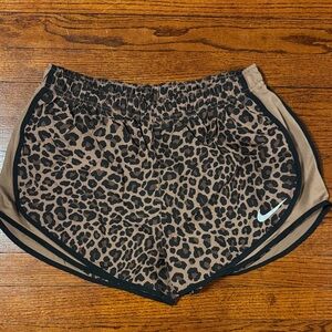 Nike Brown and Black Leopard Print Shorts